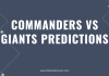 Commanders Vs Giants Predictions Commanders Vs Giants Predictions