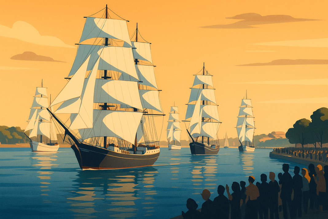 Tall Ships Set Sail Into Hampton Roads for Sail250 Virginia