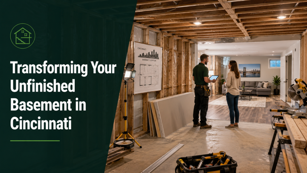 unfinished basement transforming basements in Cincinnati
